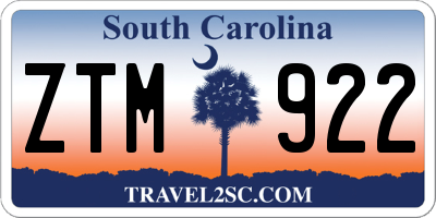 SC license plate ZTM922