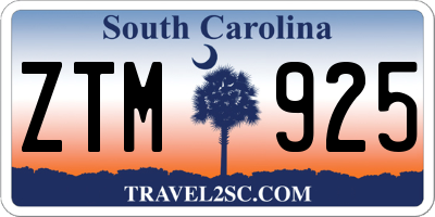 SC license plate ZTM925