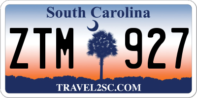 SC license plate ZTM927