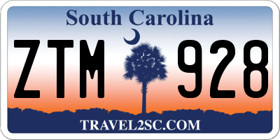 SC license plate ZTM928