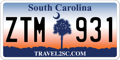 SC license plate ZTM931