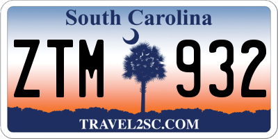 SC license plate ZTM932