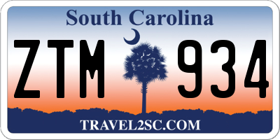 SC license plate ZTM934