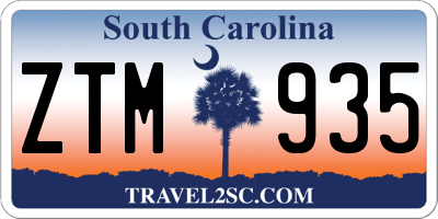 SC license plate ZTM935