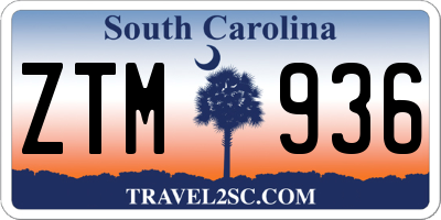 SC license plate ZTM936