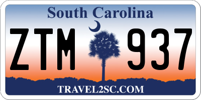 SC license plate ZTM937