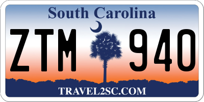 SC license plate ZTM940