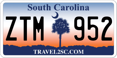 SC license plate ZTM952