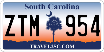 SC license plate ZTM954