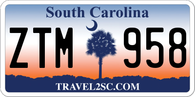 SC license plate ZTM958
