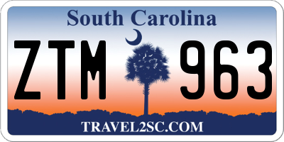 SC license plate ZTM963