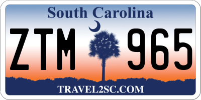 SC license plate ZTM965