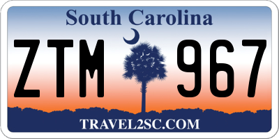SC license plate ZTM967