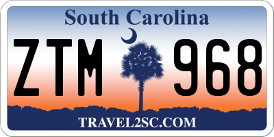 SC license plate ZTM968