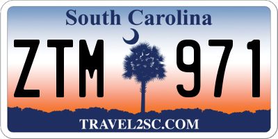 SC license plate ZTM971
