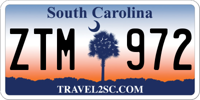 SC license plate ZTM972