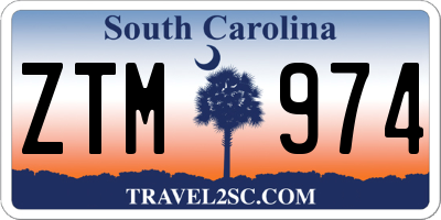 SC license plate ZTM974
