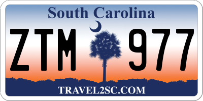 SC license plate ZTM977