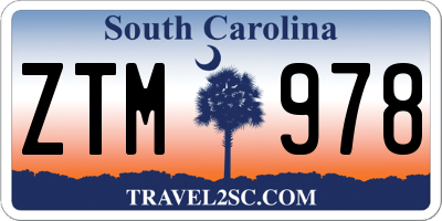 SC license plate ZTM978