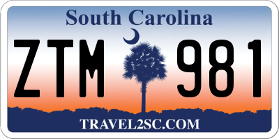 SC license plate ZTM981