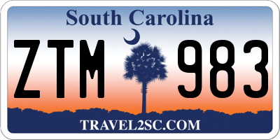 SC license plate ZTM983