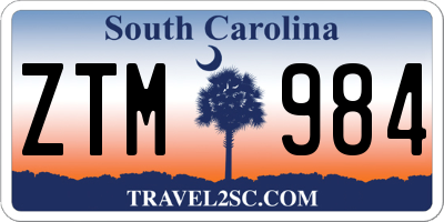 SC license plate ZTM984