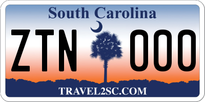 SC license plate ZTN000