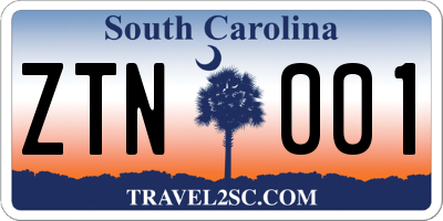 SC license plate ZTN001