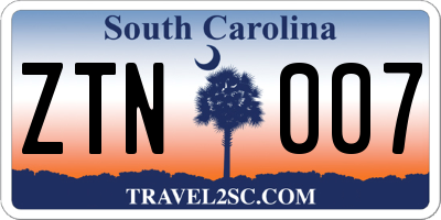 SC license plate ZTN007