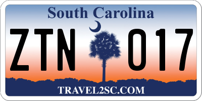 SC license plate ZTN017