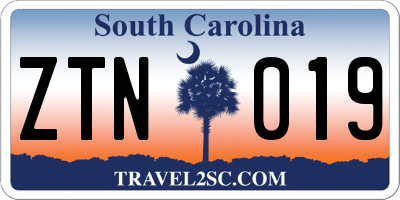 SC license plate ZTN019