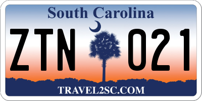 SC license plate ZTN021
