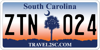 SC license plate ZTN024