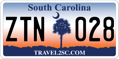 SC license plate ZTN028