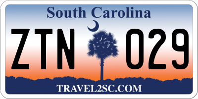 SC license plate ZTN029
