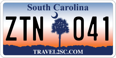 SC license plate ZTN041