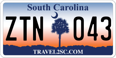 SC license plate ZTN043
