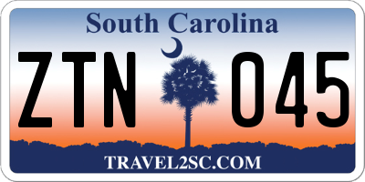 SC license plate ZTN045