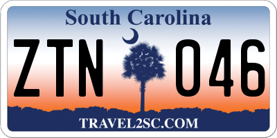 SC license plate ZTN046
