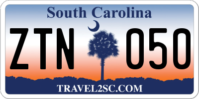 SC license plate ZTN050
