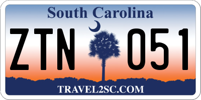 SC license plate ZTN051