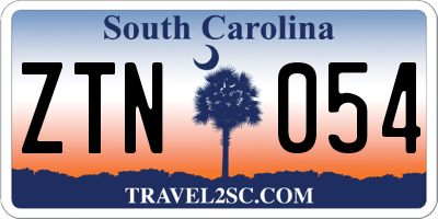 SC license plate ZTN054