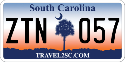 SC license plate ZTN057