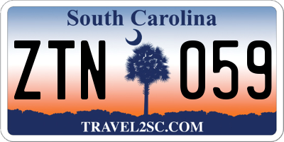 SC license plate ZTN059