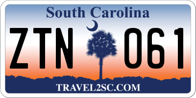 SC license plate ZTN061