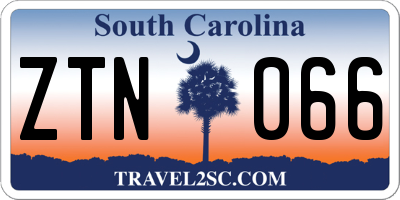 SC license plate ZTN066