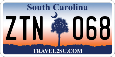 SC license plate ZTN068