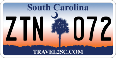 SC license plate ZTN072