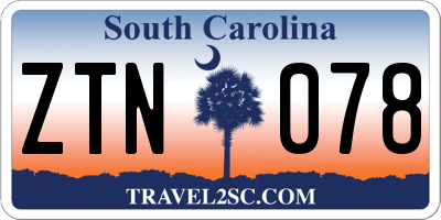 SC license plate ZTN078