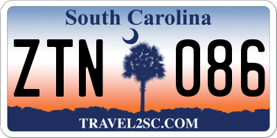 SC license plate ZTN086